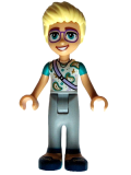 LEGO frnd588 Friends Olly - White Paisley Shirt, Lavender Shoulder Bag, Light Bluish Gray Trousers, Dark Blue Shoes