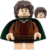 LEGO lor112 Frodo Baggins - Dark Green Cape, Light Nougat Feet