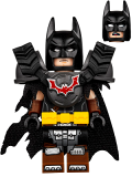 LEGO tlm130 Batman - Battle Ready, Tire Armor, Tattered Cape, Yellow Utility Belt, Reddish Brown Boots